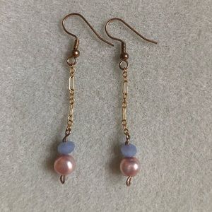 Awesome long earrings with freshwater pearls